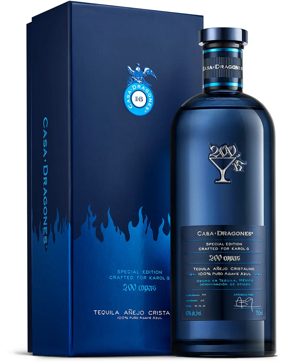 Casa Dragones X Karol G 200 Copas Tequila Añejo Cristalino