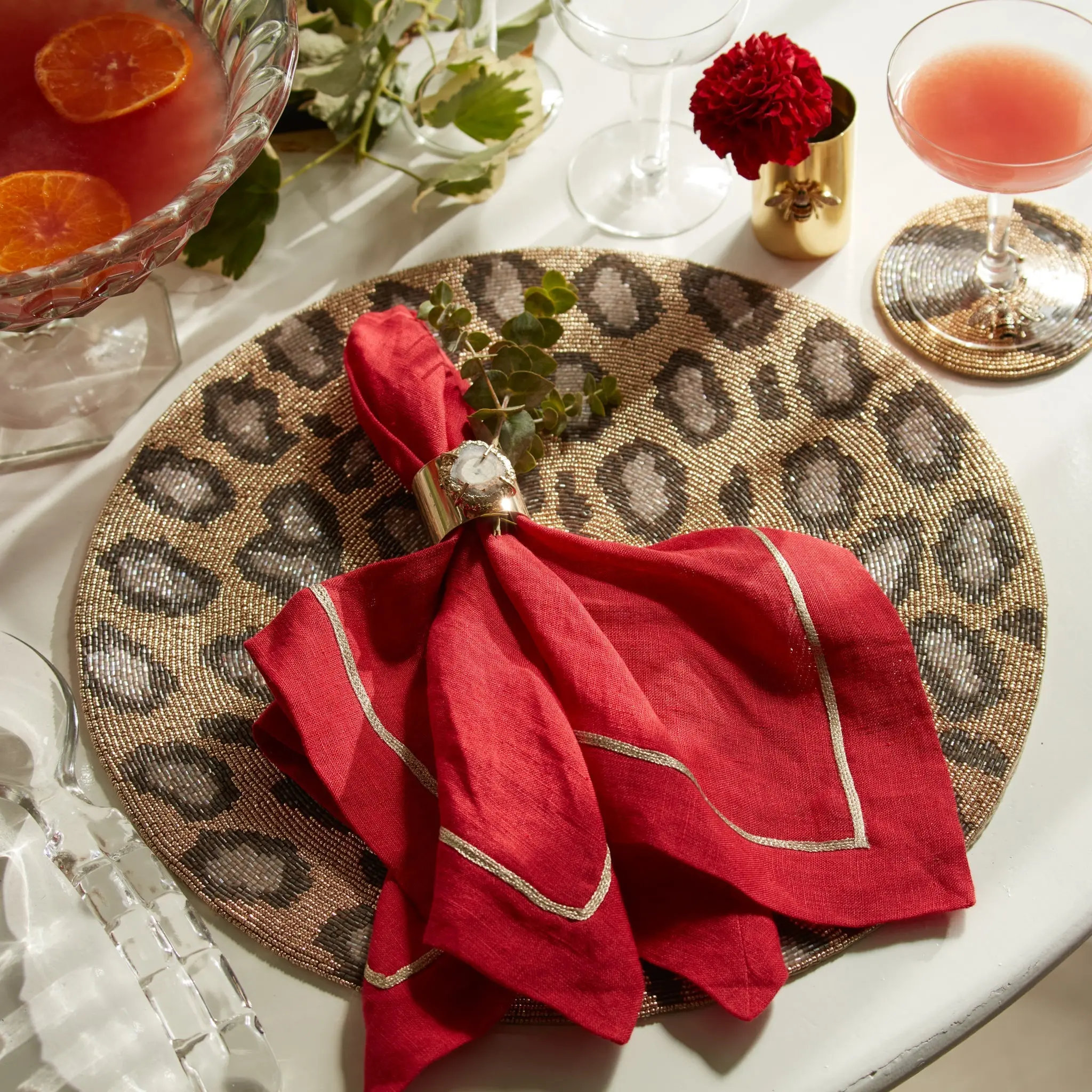 Animal pattern coasters, bronze - Image 2