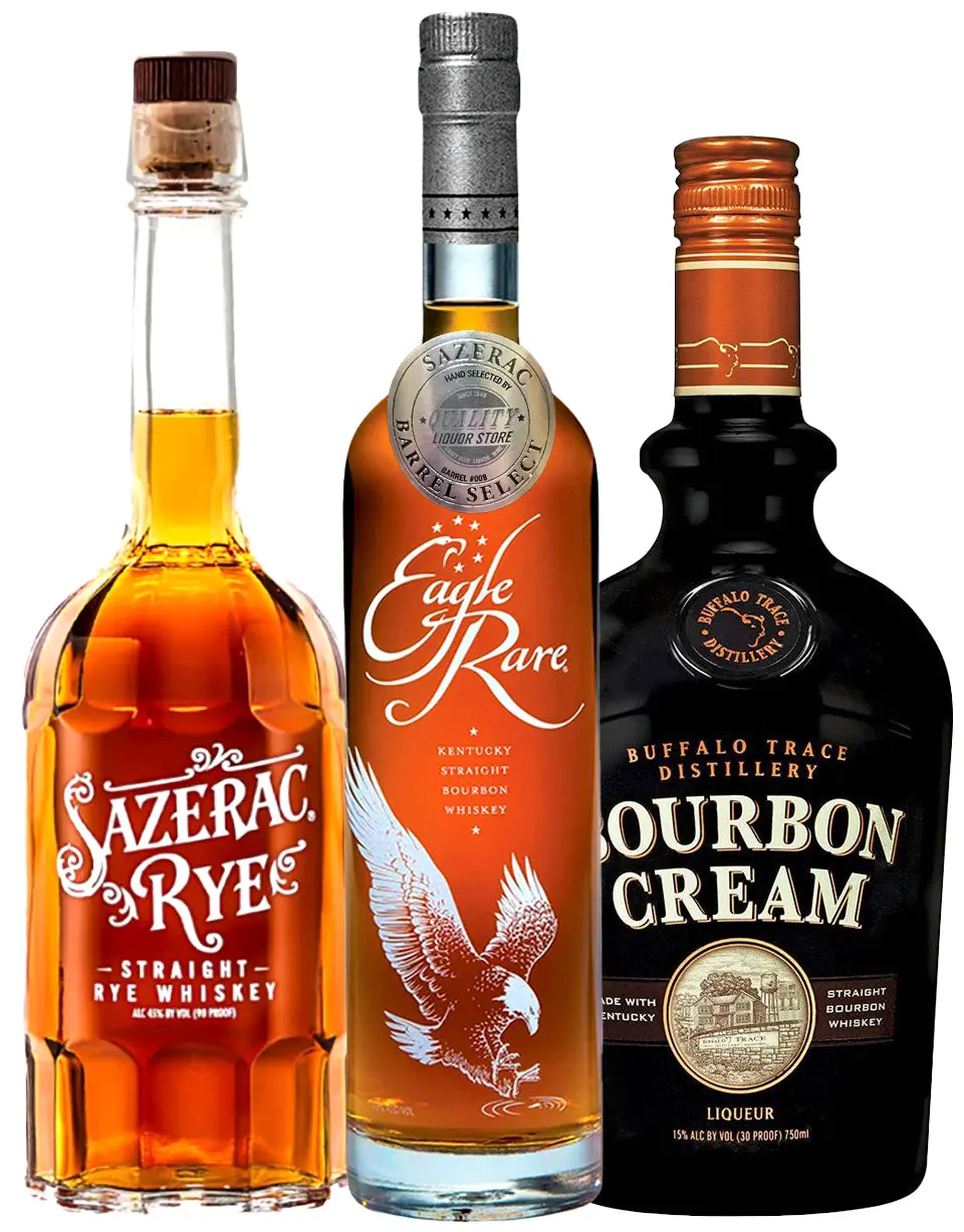 Eagle Rare 10 Yr QLS Barrel Select, Sazerac, Buffalo Trace Cream 3-Pack
