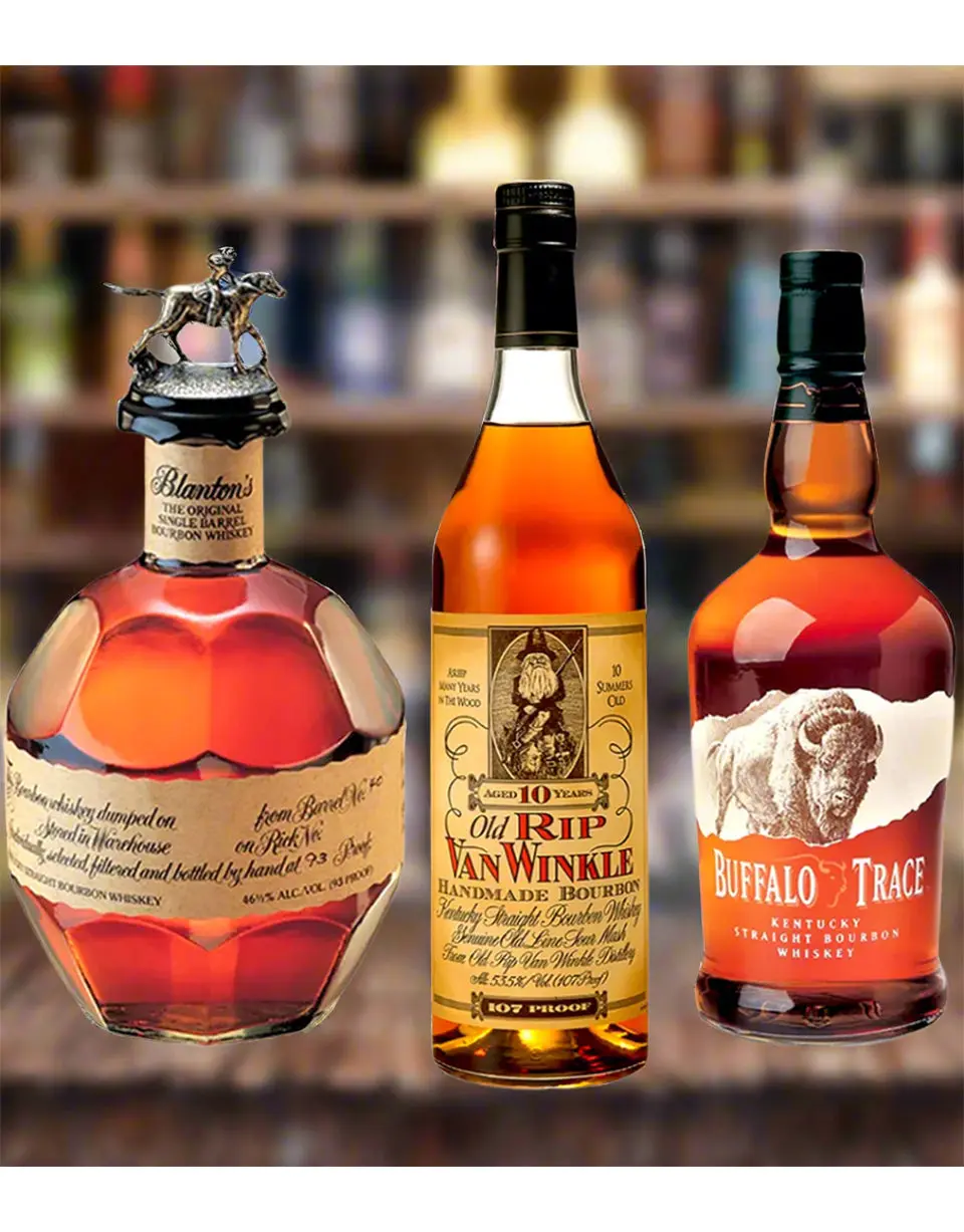 Pappy Van Winkle 10 Year, Blanton's & Buffalo Trace Bourbon Bundle - Image 2